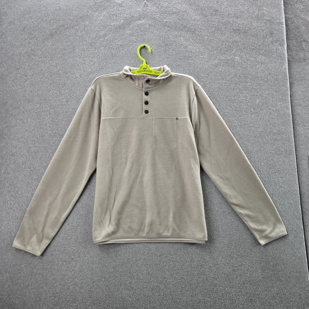 Vuori‎ Men Sweater L Beige Wool Blend Venice Henley Pullover